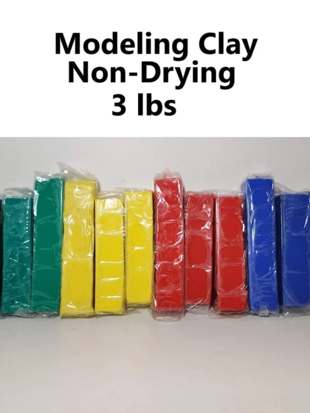 NEW Modeling Clay Bundle 3 Pounds Non-Hardening Non-Drying 4 Colors Craft Art Sc